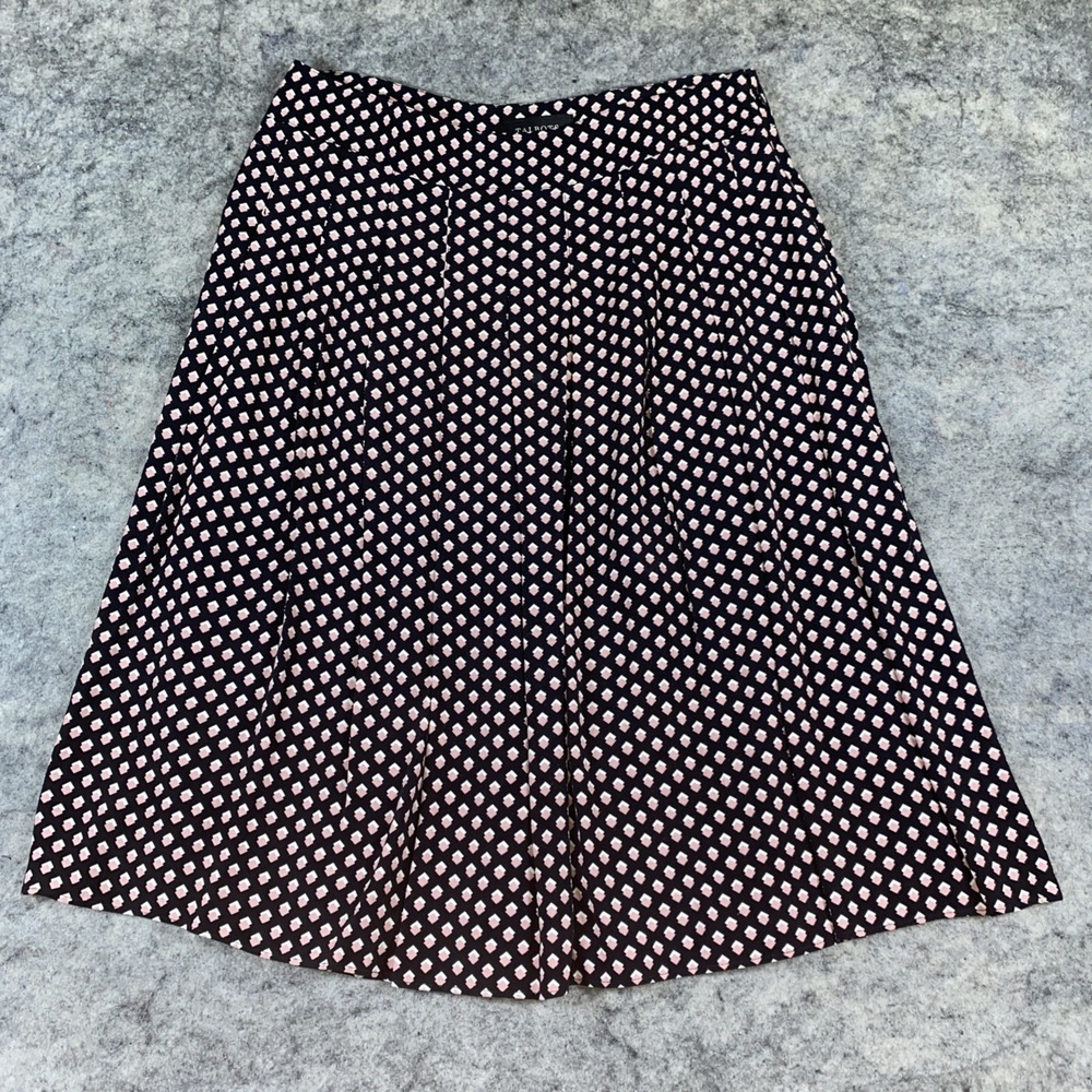 Talbots Skirt Women's 8 Black & Pink Abstract Pleated Career Classic Lined Retro